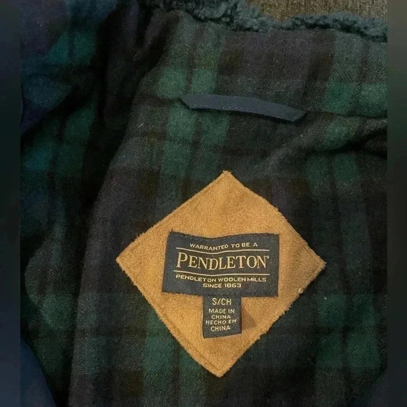 Pendleton Sherpa Wool Zip Up Jacket Coat Women’s Size S Blue - Picture 4 of 8